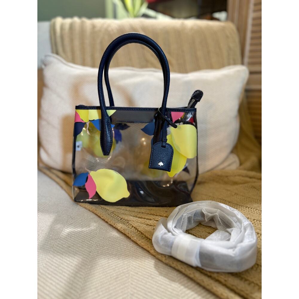Kate Spade Eva See Through Lemon Zest Small Top Zip Satchel - NEW